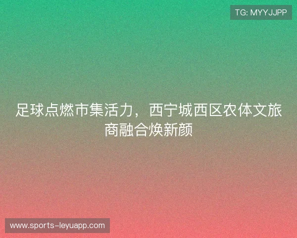 足球点燃市集活力，西宁城西区农体文旅商融合焕新颜
